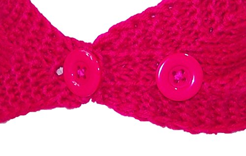 Best Winter Hats Solid Color Cable & Garter Stitch Knit Headband (One Size) - Pink