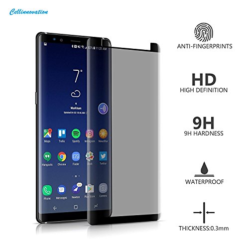 Galaxy Note 8 Privacy Screen Protector, 9H Hardness - Bubble Free & Easy to Install – Black Tint Protector Curved Samsung Note 8 Tempered Glass Privacy Screen 2017 – Anti-Scratch & Case Friendly