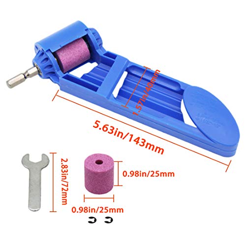CZS Drill Bit Sharpener Portable Diamond Drill Bit Sharpening Tool Corundum Grinding Wheel for Iron-based Drill Bits Fit Width Range 5/64"-1/2" (2-12.5mm),One Extra Corundum Grinding Wheel and Wrench
