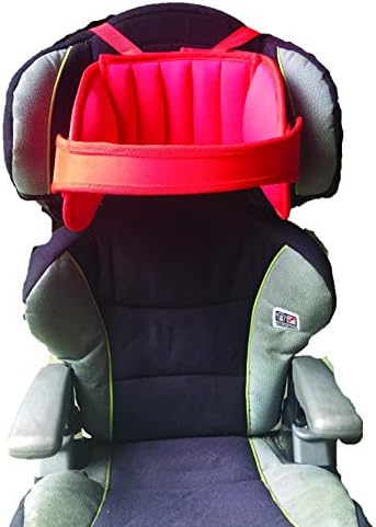 Head Support for Car Seats, Child Car Seat Head Support, Car Seat Head Support Toddler, Adjustable for Children and Adults with Head Protect Pad,Fits Booster and Car seat,Durable Material (Red)