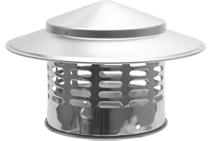 Ankuce Cone Top Chimney Cap, RoundChimney Cover Cap Outside Roof Fireplace Screen Cover Exterior Stove Pipe Topper (4 in)