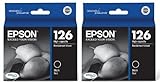 Genuine Epson 126 (T126120) DURABrite Ultra High Capacity Black Ink Cartridge 2-Pack