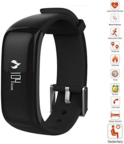 Fitness Tracker Foero Smart Bracelet Heart Rate Monitor and Blood Pressure Steps Tracker Bluetooth 4.0 Sports Wristband Pedometer IP67 Waterproof HD Touch Screen for Android and IOS
