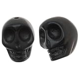 Black Jasper Gemstone Beads Carved Skulls 14x18mm (10)