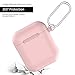 Airpods case,Erwubala Airpod Protective Case Cover Soft Silicone Skin with Keychain Compatible for Apple Airpods 2 & 1(Pink)