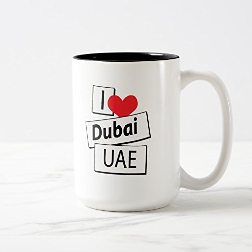 Buy Zazzle I Love Dubai Uae Travel Mug, Black TwoTone Mug 15 oz Online at desertcartUAE