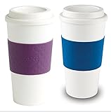 Copco Acadia Reusable To Go Mug, 16-ounce Capacity - 2 Pack - Blue & Plum