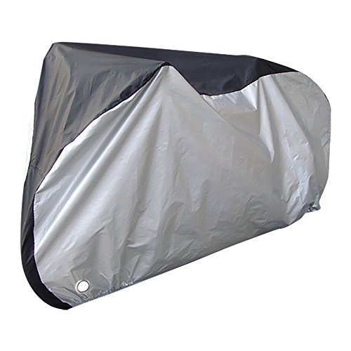 Waterproof Bicycle Cover - Bike Cover - Protects Against Rain, Sun, UV, Dust, Wind, Hail - Includes Storage Bag - Anti-Theft Lock Holes - Buckle for Wind Resistance, 107 x 43.3 x 51 Inches