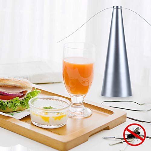 ʕ•ᴥ•ʔ Fly Repellent Fan Keep Flies and Bugs Away from Your Food Enjoy Outdoor Silver