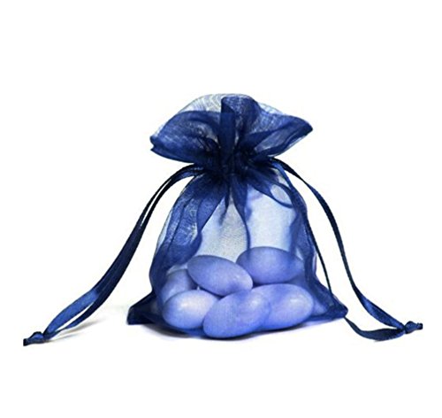 UPC 645623065533, 100pcs Navy Blue Organza Drawstring Pouches Jewelry Party Wedding Favor Gift Bags 4&quot;X6&quot;