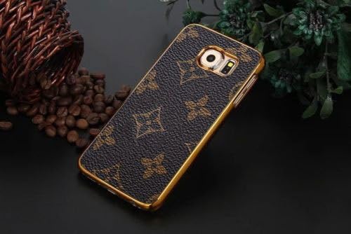 Luxury Famous Fashion New Grid Leather Hard Back case Cover for All Samsung Galaxy s5 s6 Edge + Plus note3 4 5 7 LV6 (Flowers for Samsung Galaxy s7)