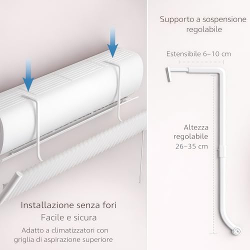 UEMUSI Air Conditioning Deflector, Adjustable Climatiseur Deflecteur Aluminium Alloy and ABS Anti Direct Blowing Diffuser Air Conditioning