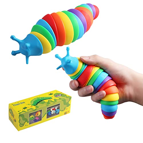 HAPTIME Fidget Slug Toys, 3D Printed Articulated Slug Flexible