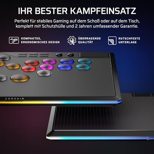 CORSAIR NOVABLADE PRO Kabel und Hebelloser Controller mit Hall-Effekt – 15-Haupttasten-Layout, 1000Hz-Polling, 2,4 GHz Kabellos, SOCD, MGX Hyperdrive Hall-Effekt-Magnetschalter, PS5, PS4, PC – Schwarz 10