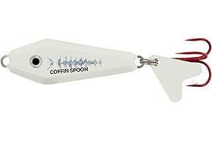 NORTHLAND TACKLE Northland Fishing Tackle Buck-Shot Coffin Ice Fishing Jigging Spoon Lure, Assorted Sizes & Colors for Walleye, Perch, Crappie, & More