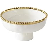 Pampa Bay Footed Bowl, Salerno, Kitchen, Gift (White/Gold)