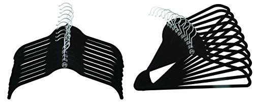 Joy Mangano 24 Pk Suit/Shirt Huggable Hangers, Black