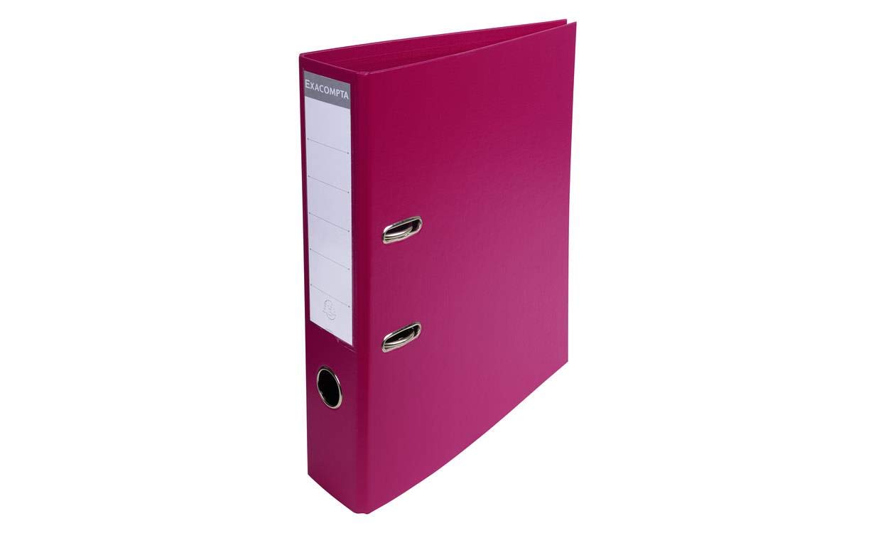 Exacompta - Ref 53747E - Prem'Touch PVC Lever Arch File - 320 x 290mm in Size, 2 Rings, Can Hold A4 Documents, 70mm Spine, 75mm Rings, FSC-Certified - Fuchsia Cover โ image 1