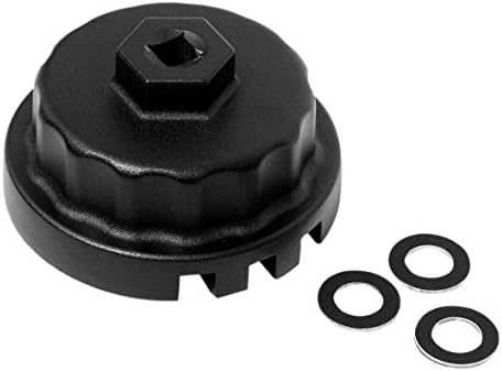 Qbreloh 64mm 14 Flutes Oil Filter Wrench for Lexus Toyota Avalon Camry Highlander RAV4 Sienna Scion with 2.5L to 5.7L Engines, Fits 64mm Cartridge Style Oil Filter Housings