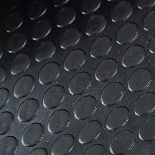 Black Round Studded Rubber Mat Flooring - supplied by the metre (1 metre wide)