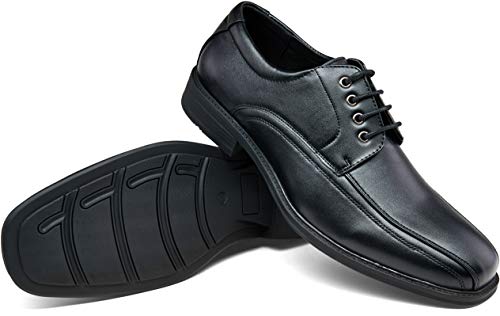 VEPOSE Men's Dress Shoes Formal Square Toe Lace up Oxfords(10.5,Black-4) - Thumbnail 7