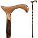 Brazos Rustic Wood Walking Cane, Twisted Hickory, Derby Style Handle, for Men & Women, Made in the USA, 37