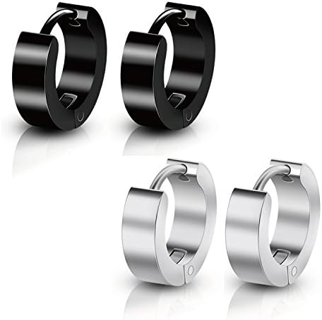 Ogemluv Stainless Steel Small Hoop Earrings for Men Women Huggie Earrings