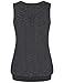 Sleeveless Tops for Women,Vivilli Ladies Casual Henley V Neck Pleated Button Details Sleeveless T Shirt Tank Medium,Black