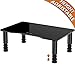 Glass Computer Monitor Stand Riser with Height Adjustable Multi Media Desktop Stand for Flat Screen LCD LED TV, Laptop/Notebook/Xbox One, Black HD01B-002thumb 1