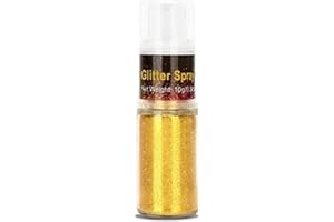 Go Ho Hair and Body Glitter Spray,Gold Glitter Spray Dry Powder Makeup for Clothes,Festival Loose Sparkle Powder,Holographic Ultra Fine Resin Glitters for Crafts,10g
