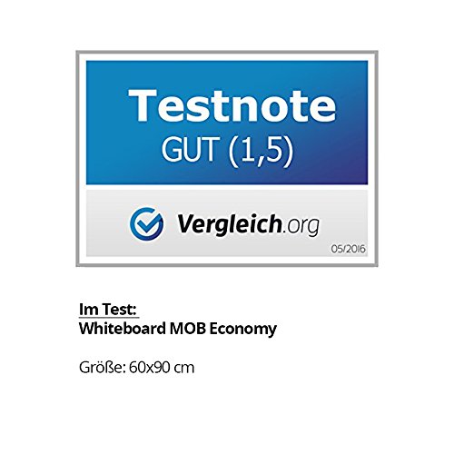 [- MOB Whiteboard Economy | Testnote 1,5 | schutzlackierte Magnettafel - im stabilen Alurahmen | al