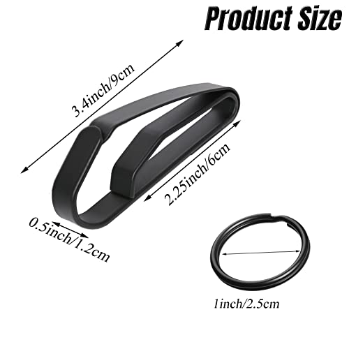 GYGYL 2 Pack Tactical Stealth Key Ring Holder for Police and Fire Agencies Duty Belt, Quick Release Key Holder with 2 Detachable Keyring for Max 2.25 Inch Belt-Silvery