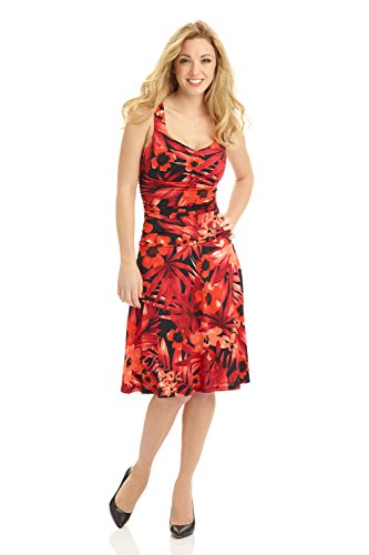 green emerald velvet dress Rekucci Women's Slimming 3/4 Sleeve Fit-and-Flare Crossover Tummy Control  Dress (2, Black) at Amazon Women's Clothing store