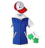 JIAXINJMF Kids Adult Cosplay Costume Jacket Gloves Hat Set Trainer Halloween Hoodie(Jacket+Gloves+Hat) Blue