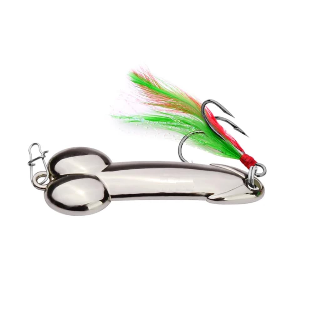 Fun Gag Gift Fishing Hook -Heavy Duty Fishing Lure,Gift for Fisherman Prank Props Novelty Item for Boyfriend Fishing (Silver, 1 pack)