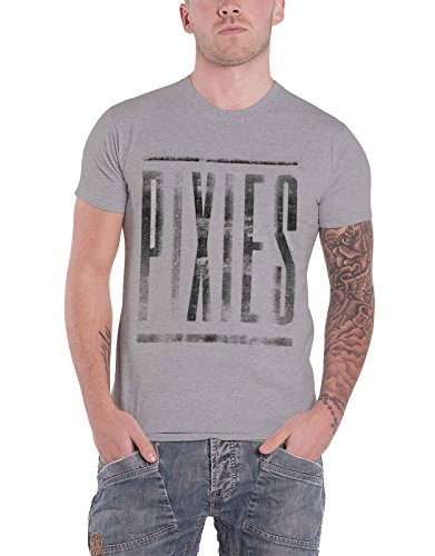 Pixies T Shirt Dirty Band Logo Distressed Surfer Rosa Official Mens Grey Size XL