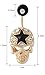 Gold Tone Punk Rock Sugar Skull Skeletons Earrings with Star Swarovski Crystal by Lovey Lovey (Black)