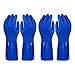 Juvale 2 Pairs Heavy Duty Rubber Cleaning Gloves for Kitchen, Household, Dishwashing, Reusable and Cotton Lined (XL, Blue Rubber Gloves)
