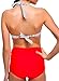 Angerella High Waisted Bathing Suit for Women Bikini Swimwear (BKI033-R1-4XL), Red(Stripe), US 14-16=Tag Size 4XL