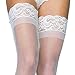 Stay Up Lycra Sheer Thigh High (White;Plus Size)