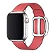 SIRUIBO Leather Band for Apple Watch 38mm 40mm Women, Modern Buckle Replacement iWatch Strap Wristband for Apple Watch Series 4 3 2 1 (Peony Pink)