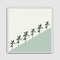 Framed Canvas Wall Art Geometric Building Canvas Prints Home Artwork Decoration for Living Room,Bedroom - 16x16 inches