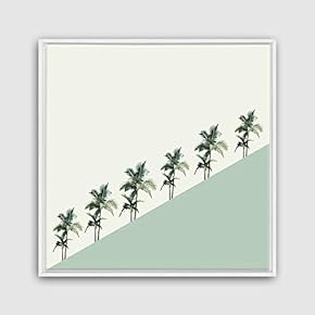 Framed Canvas Wall Art Geometric Building Canvas Prints Home Artwork Decoration for Living Room,Bedroom - 16x16 inches