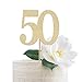 Attractive Gold Glitter 50th Cake Topper | Made of Premium Glitter Paper | Perfect for 50 Wedding Anniversary, Fiftieth Birthday, Fifty