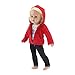 18 Inch Doll Clothes | Hooded Fleece Jacket Coat Value Outfit with Pockets, Includes Black Stretch Skinny Jeans and Short Sleeved Paris Graphic T-Shirt | Made to Fit Most 18