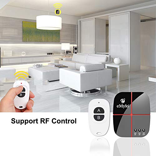 eMylo Smart Wifi Relay Switches Wireless 433Mhz RF Remote Control Light Switch Timer Controller For Household Appliance Compatible with Alexa, Google Home DC 5V-24V 2 Channels