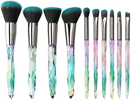 NOGOQU MAANGE 10 PCS Premium Crystal & Diamond Transparent Handle Cosmetic Brush Set makeup brushes
