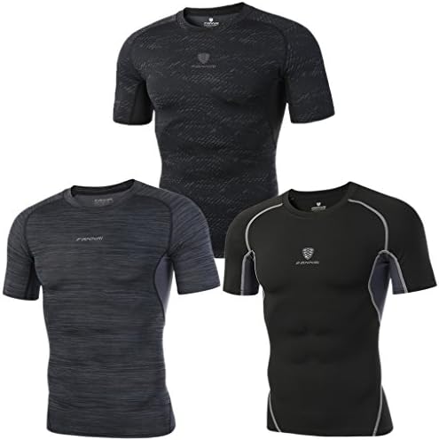 Eyark Men's 3 Pack Cool Dry Athletic Compression Sport Shirt Size L US