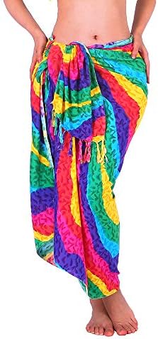 AteAte Women Beachwear Bikini Cover up Skirt Wrap Pareo Dress Swimwear Sarong Printed 63" x 43"inch