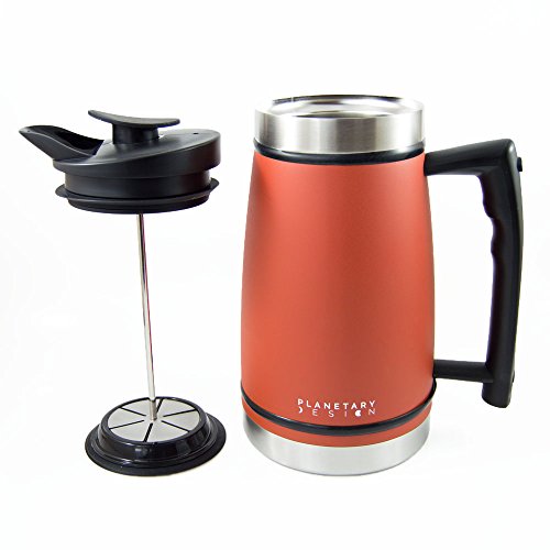 French Press Tabletop Coffee and Tea Maker Stainless Steel (48 oz, Red Rock)